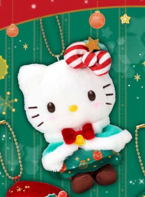 1113 三丽欧圣诞绿色披风 红色蝴蝶结 KT 毛绒挂件