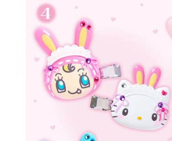 1119 三丽欧钢琴兔联名 Kt和钢琴兔 发夹 一板2个