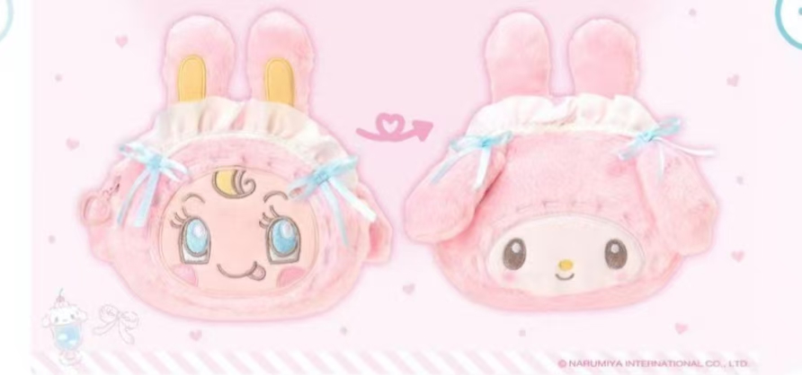 1119 AB面毛绒收纳包 美乐蒂和钢琴兔