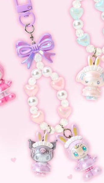 1119 三丽欧钢琴兔联名 库洛米和紫色钢琴兔树脂钥匙扣