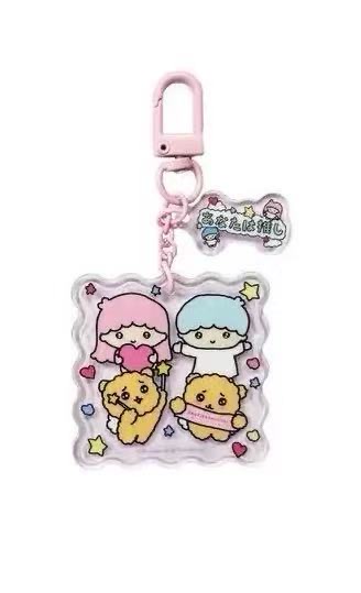 1118 双子星和黄色委屈狗 波浪纹亚克力挂件