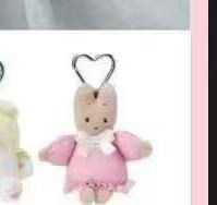 1117 三丽鸥天使娃娃 茉莉兔 毛绒爱心扣挂件