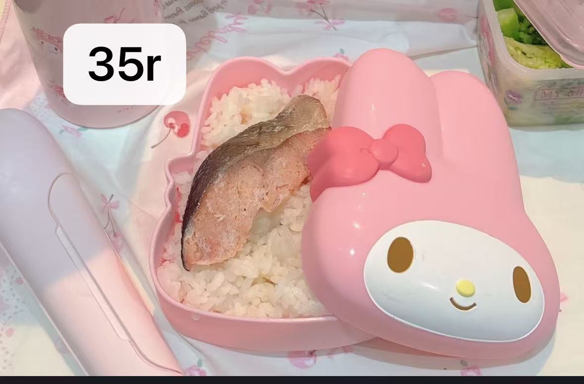 1117 三丽鸥 美乐蒂形状 粉色饭盒