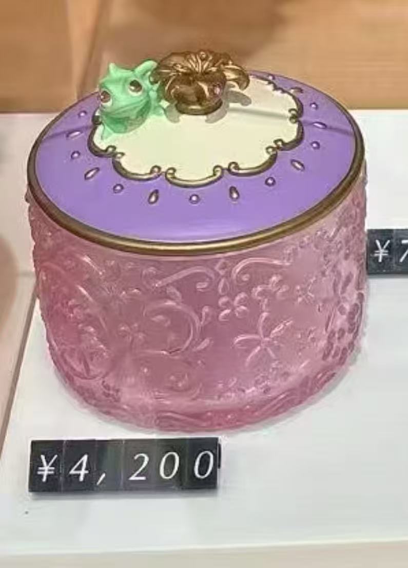 1118 迪士尼 粉色圆形 紫色盖子绿色动物 收纳盒