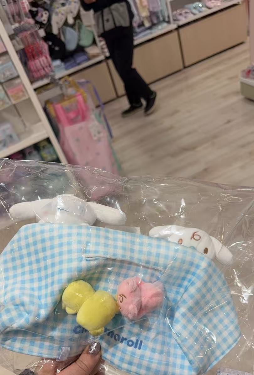 1120 三丽欧玉桂狗 蓝白格子 纸巾盒