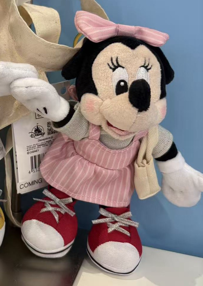 1203 迪士尼米妮 粉色条纹裙 红色鞋子 毛绒挂件