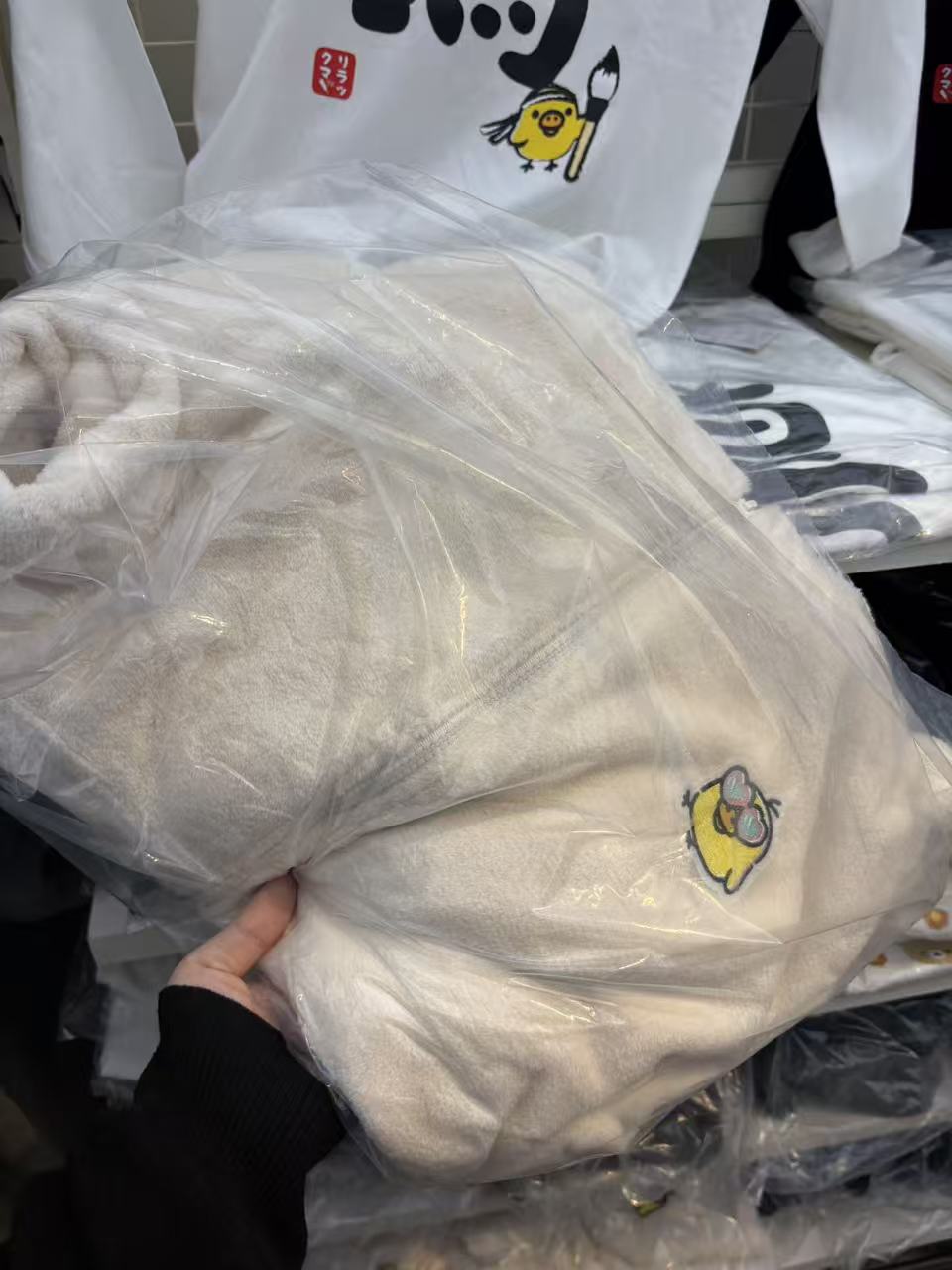 1201 轻松熊 鼻孔鸡图案 毛绒衣服