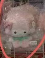 1201 三丽鸥 必爱诺 粉色头套 毛绒挂件