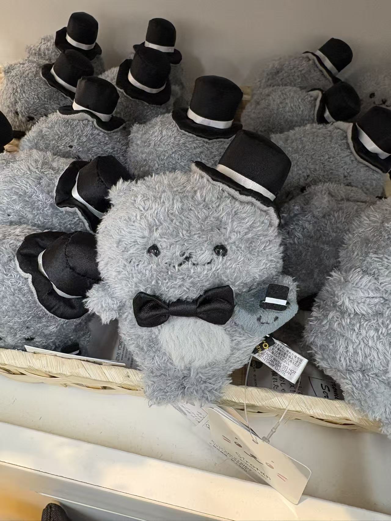 1209 sirotan深灰黑色礼帽小海豹 黑白系列 毛绒公仔