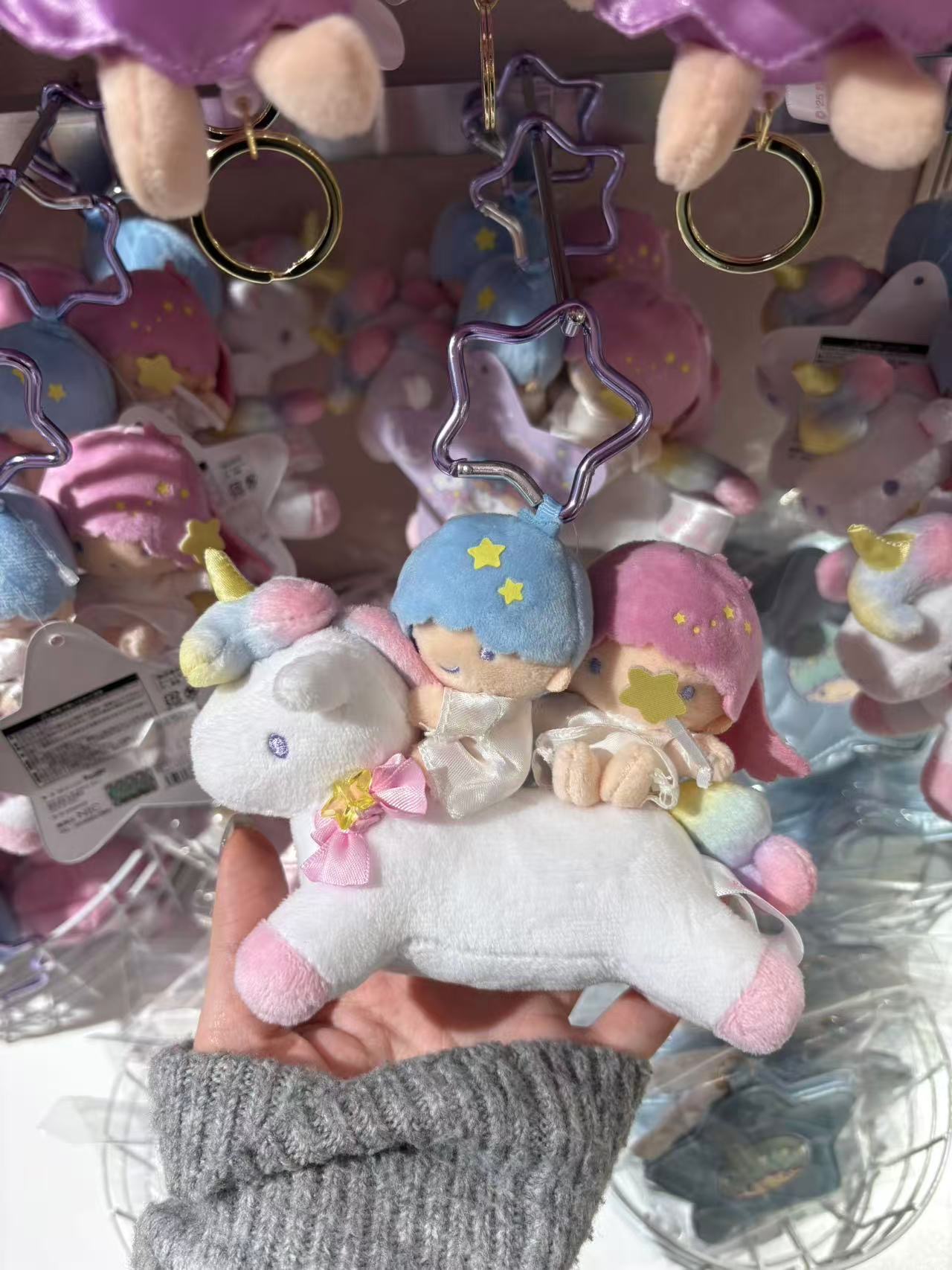 1211 三丽鸥 双子星梦幻之旅 骑独角兽 毛绒挂件