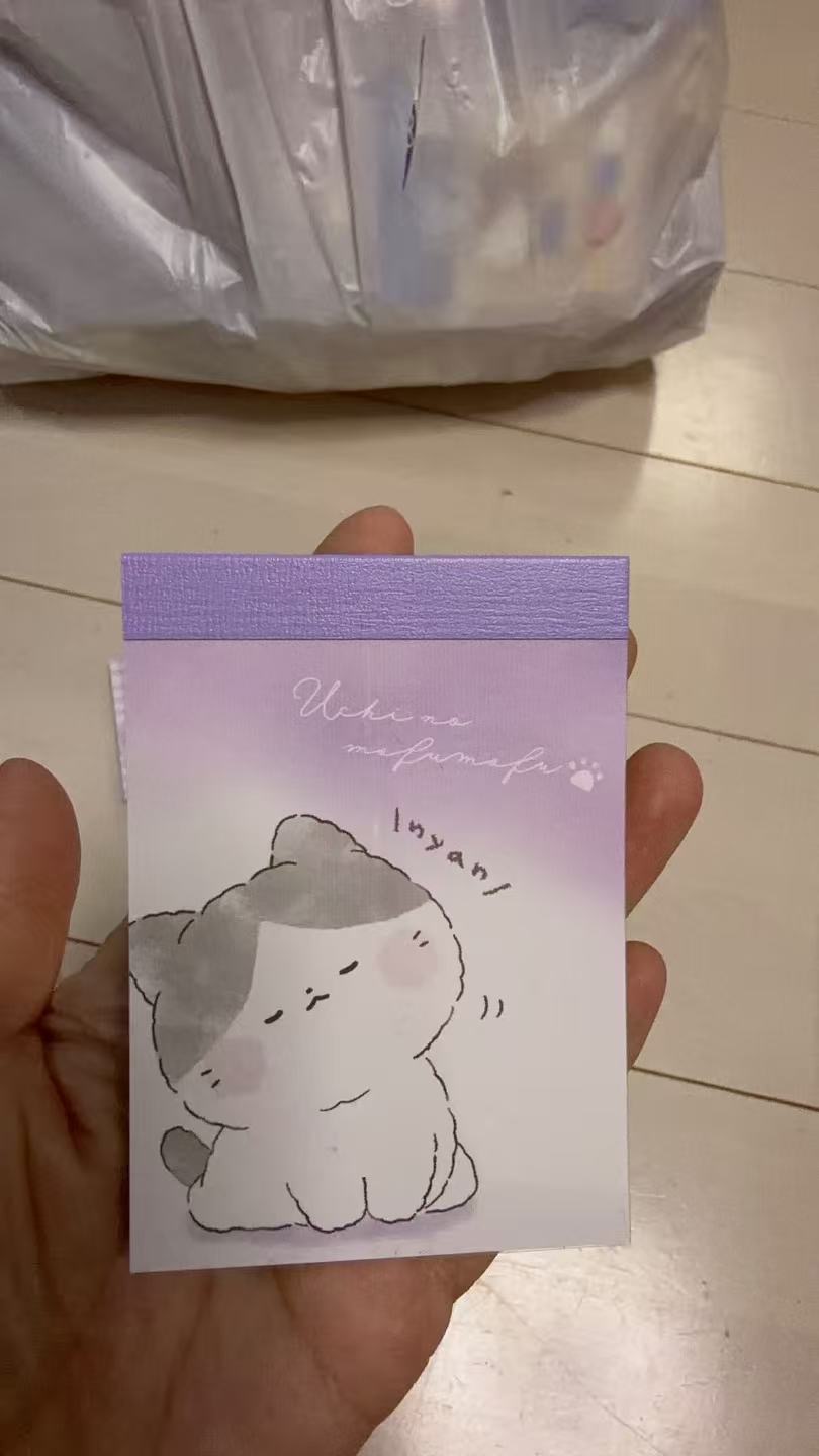 1218 斜闭眼猫咪 便签本