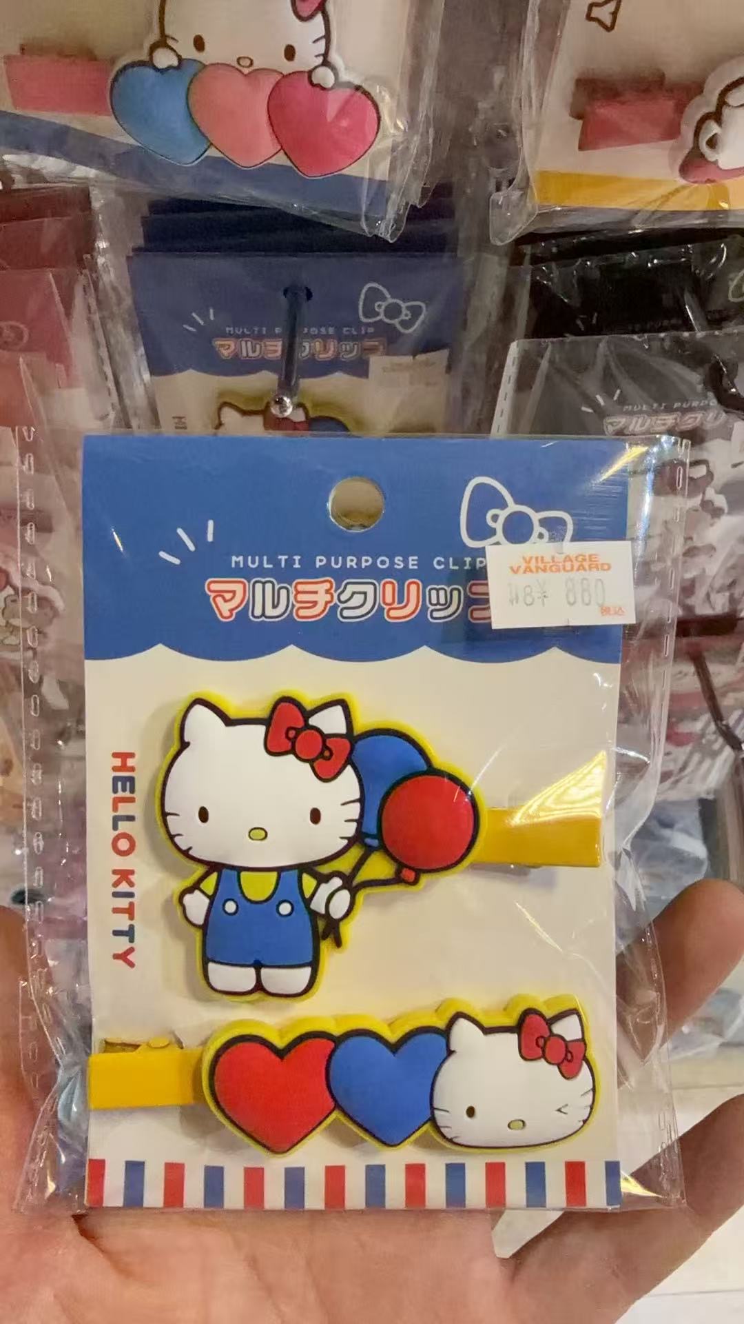 1218 三丽鸥 kt蓝色 红蓝气球爱心 AB版发夹两个