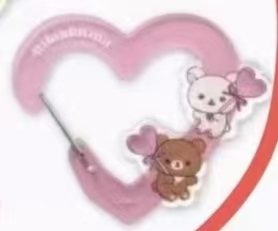 0117 轻松熊 熊弟熊妹握爱心棒 爱心形挂饰