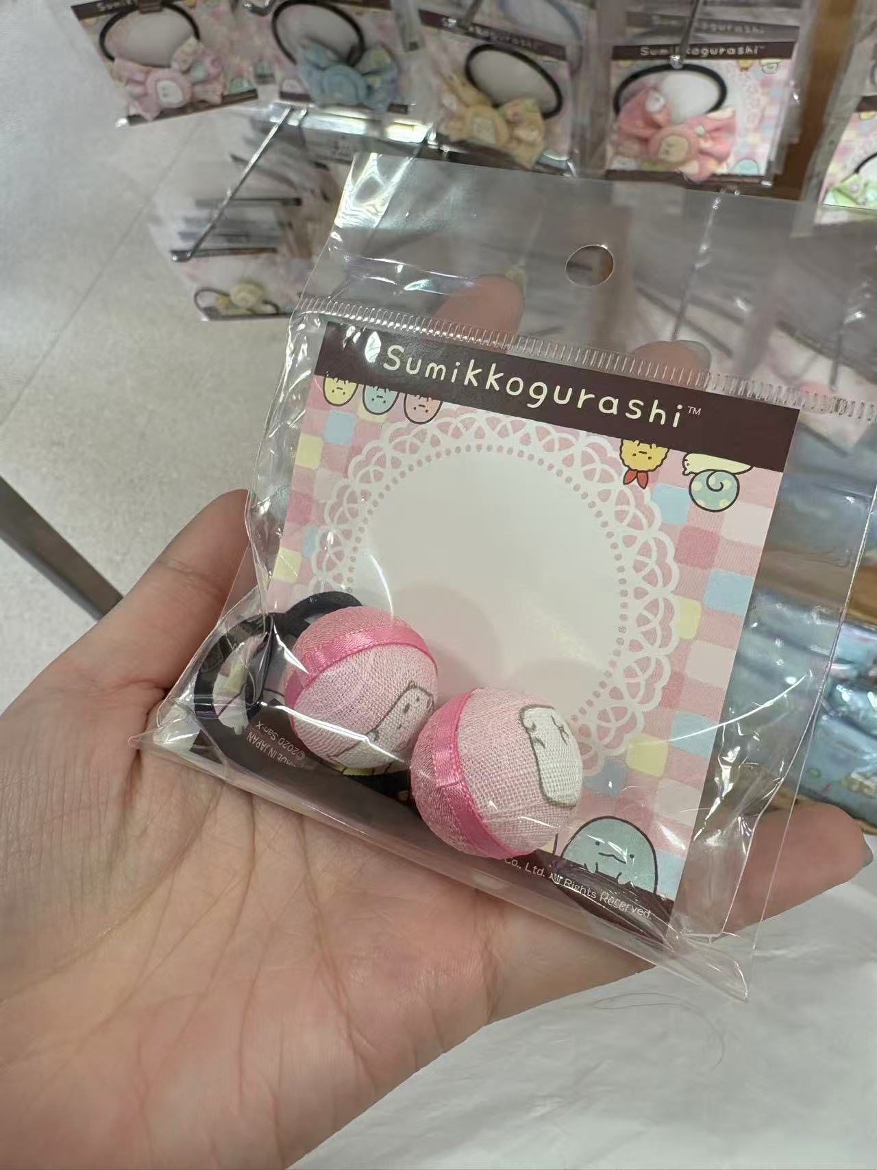 0104 角落生物 白熊粉色发绳2个装