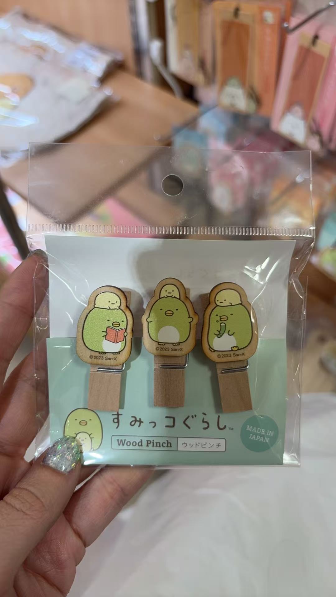 0104 角落生物 绿鹅 夹子三只装