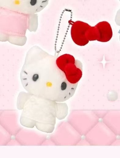 0109 三丽鸥Hello Kitty带蝴蝶结毛绒挂件