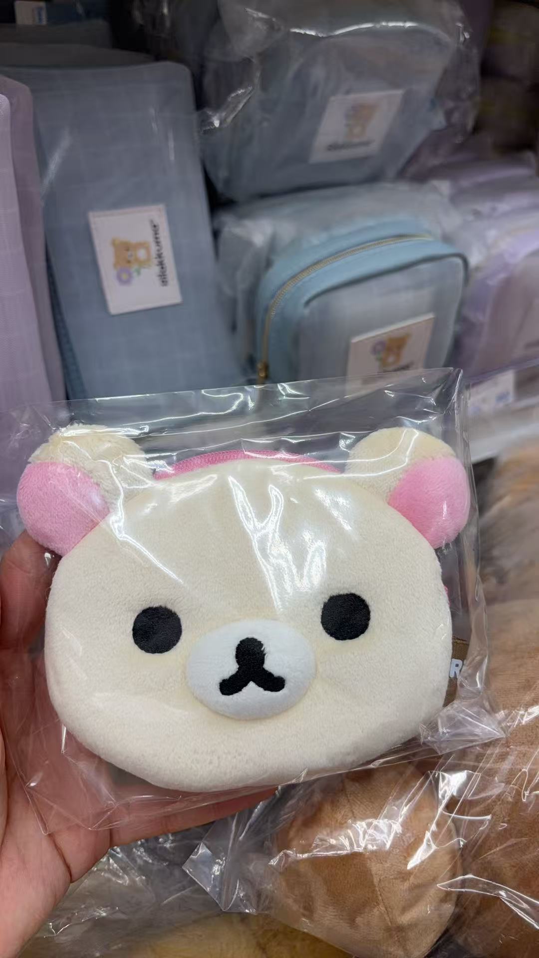 0114 折扣店轻松熊 熊妹大头毛绒收纳包