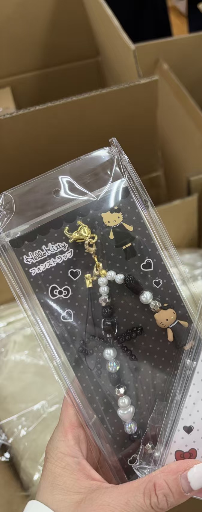 0115 折扣店 三丽鸥 黑皮黑衣服贵妇长腿kitty 挂件