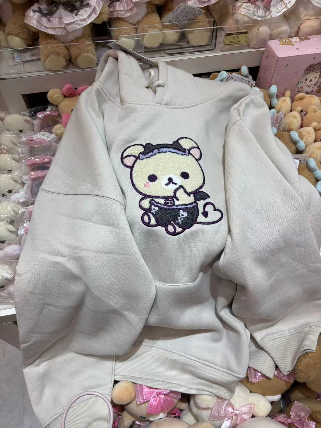 0116 轻松熊 熊妹宝宝图案淡粉色连帽卫