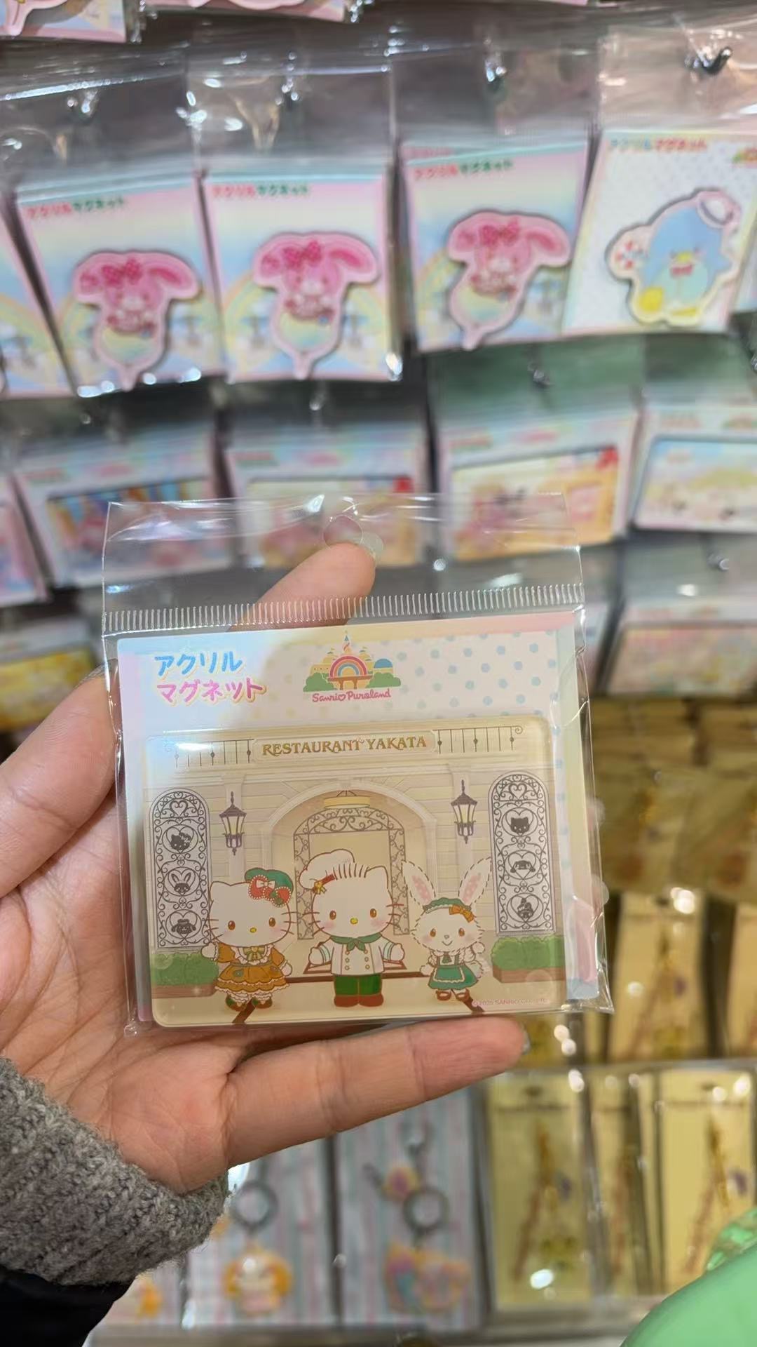 0123 三丽鸥彩虹乐园限定Hello Kitty主题亚克力冰箱贴