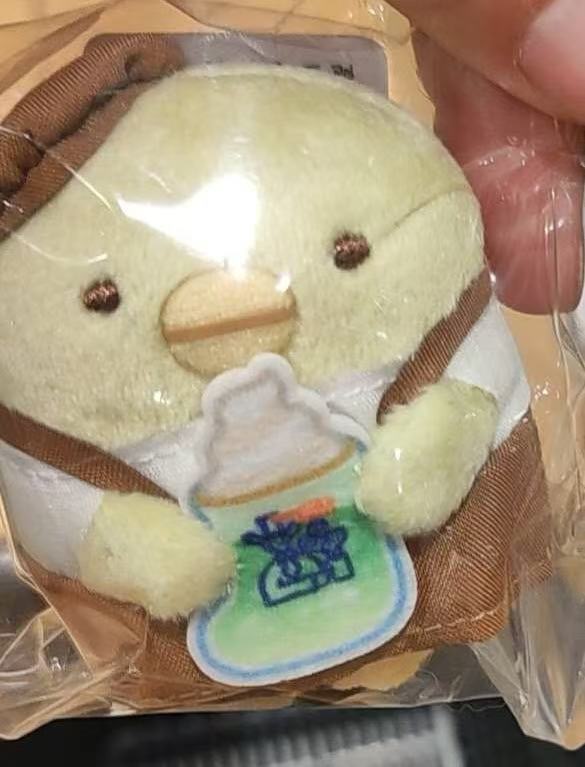 0124 角落 咖色装 绿鹅毛绒公仔