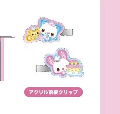 0130 平成古早亚克力刘海夹（2款，兔子+猫咪造型）