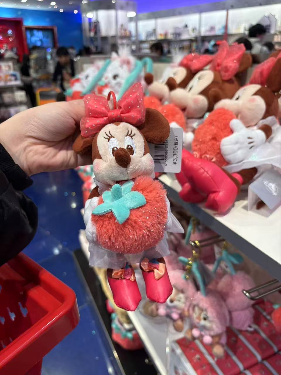 0201 迪士尼草莓主题米妮毛绒挂件