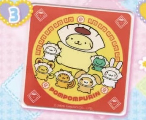 0208 三丽鸥 草莓新闻系列 布丁狗 杯垫