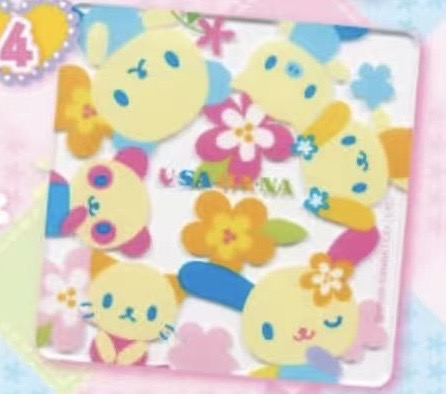 0208 三丽鸥 草莓新闻系列 花小兔 杯垫