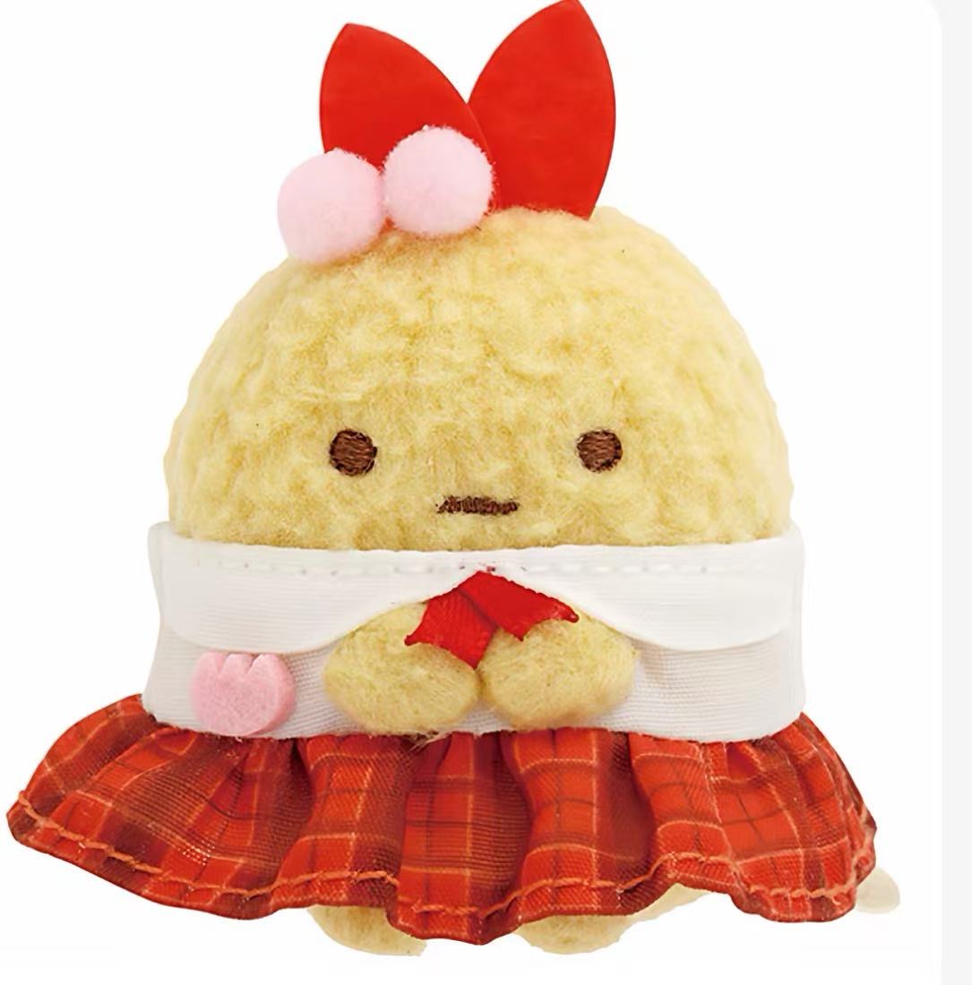 0214 角落生物炸虾红色格子裙 