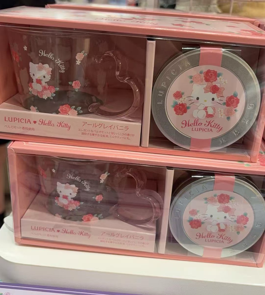 0218 三丽欧玫瑰花kt杯子加茶 套装 