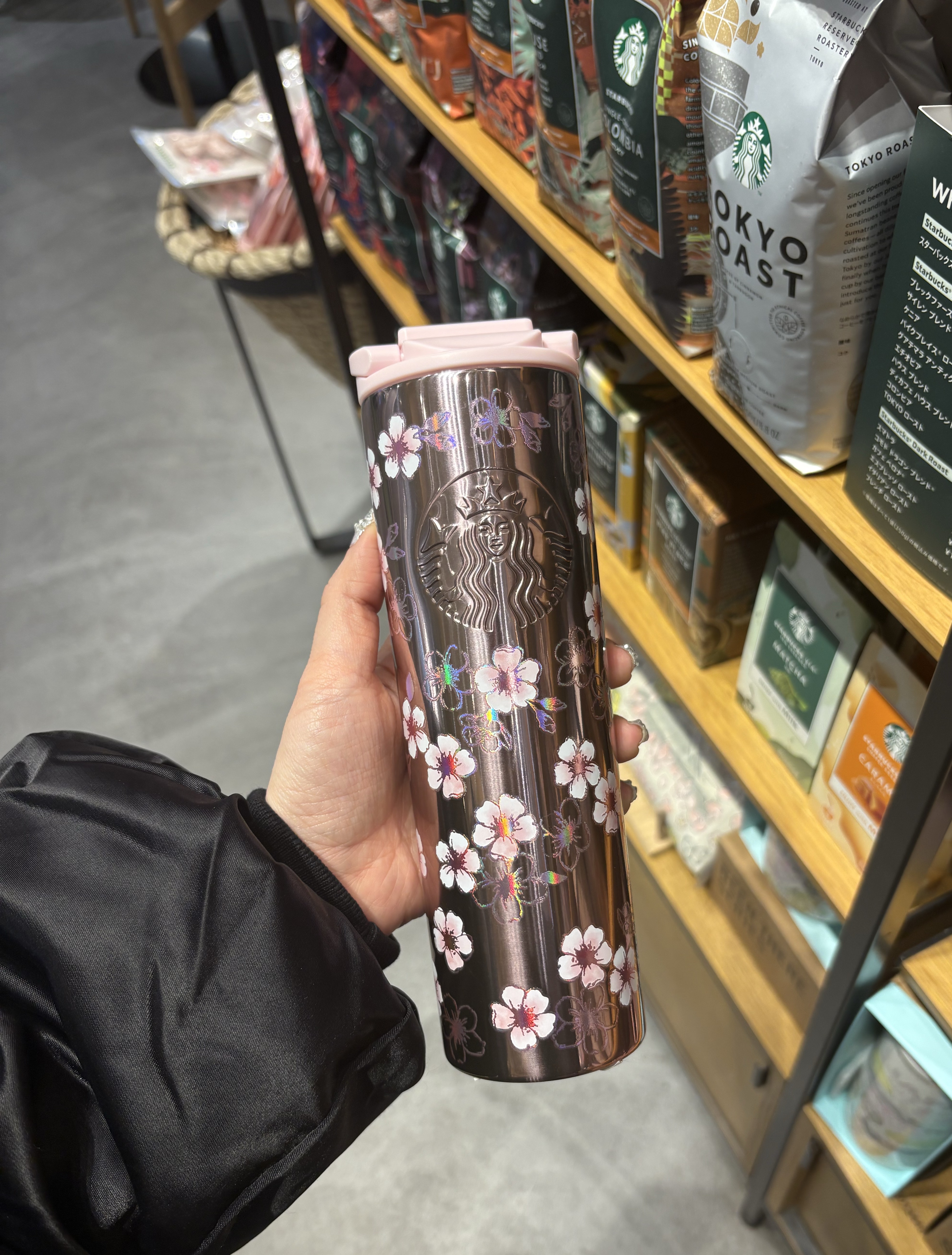0218星巴克樱花闪闪保温杯