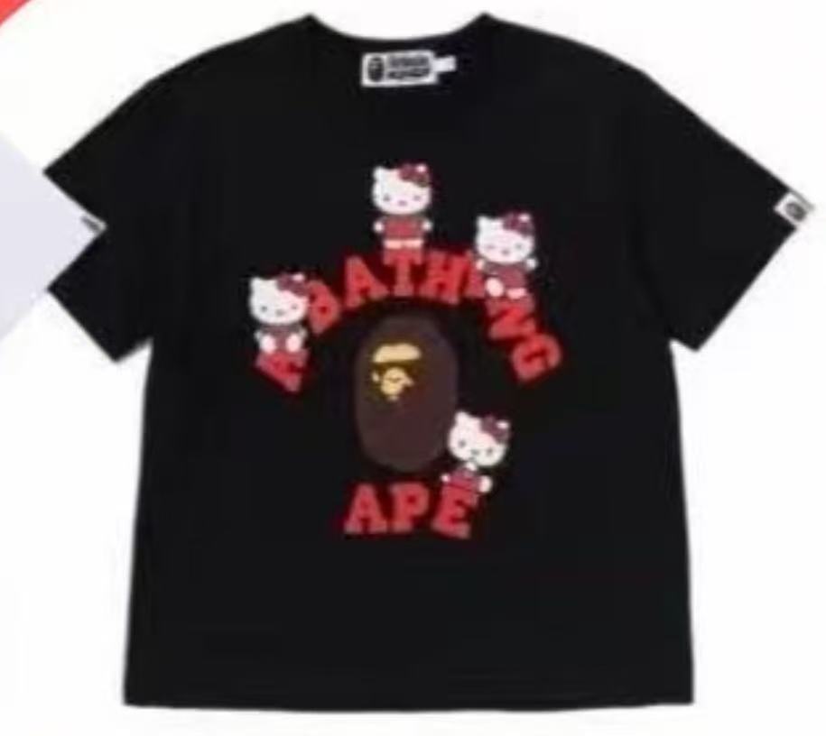 0228三丽鸥bape黑色kt短袖儿童140码52汇
