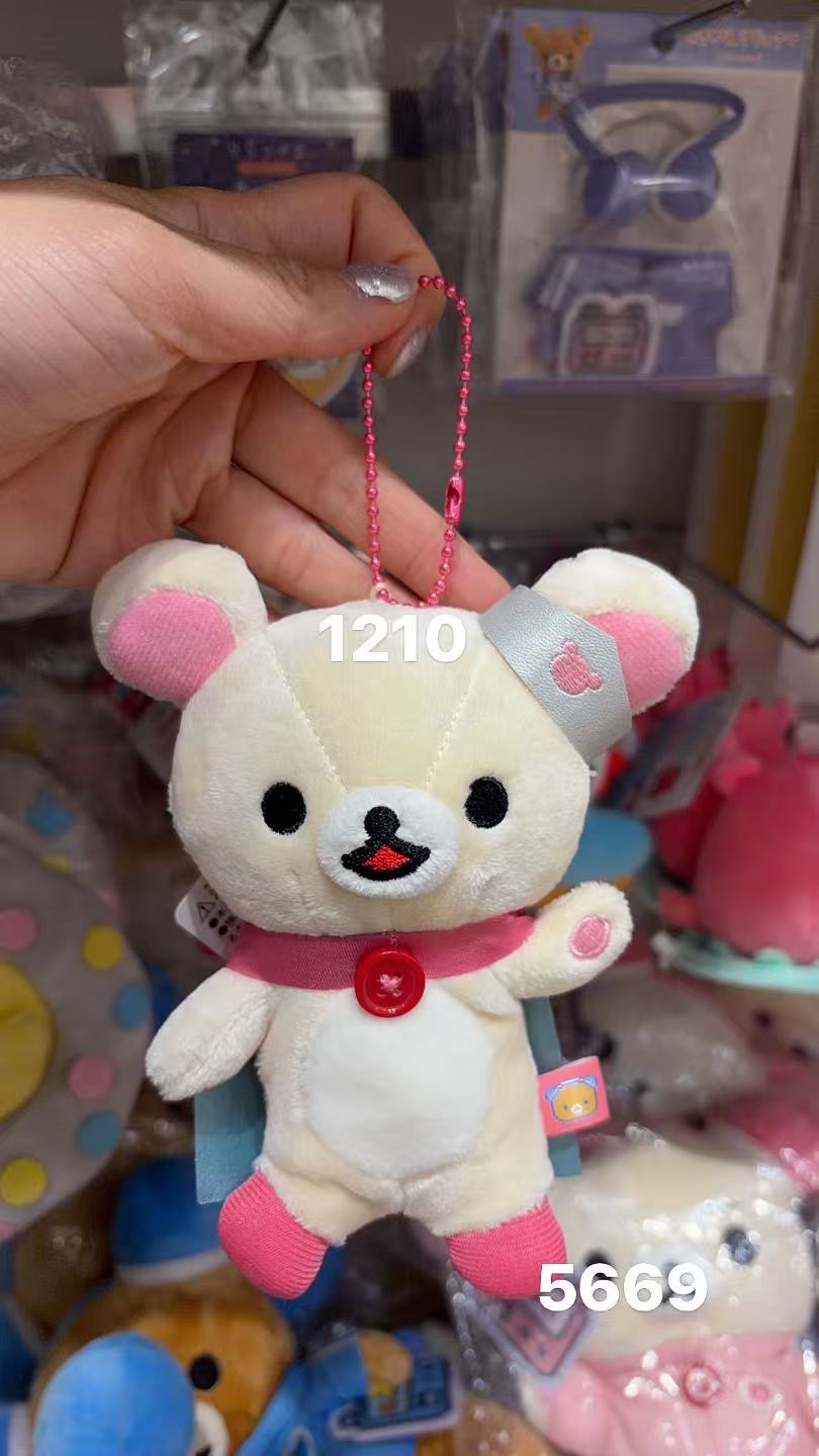 0222 轻松熊 妹妹红色批风毛绒挂件