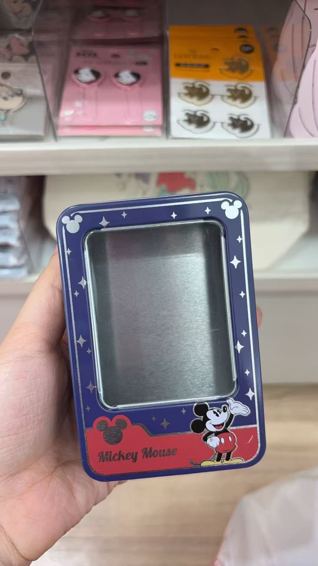 0301 百元店 深蓝色米奇图案 收纳盒 