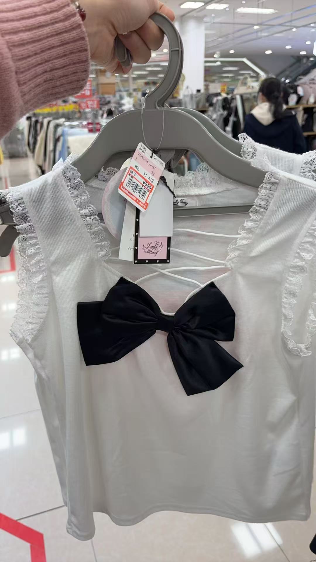 0301 黑色蝴蝶结女士上衣 L