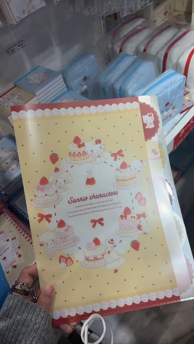 0303 三丽欧草莓蛋糕黄色多页文件夹 5汇