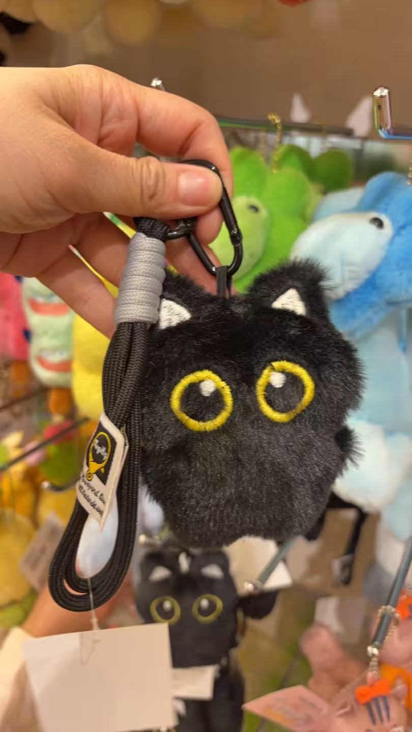 0303 黑色小猫毛绒挂件