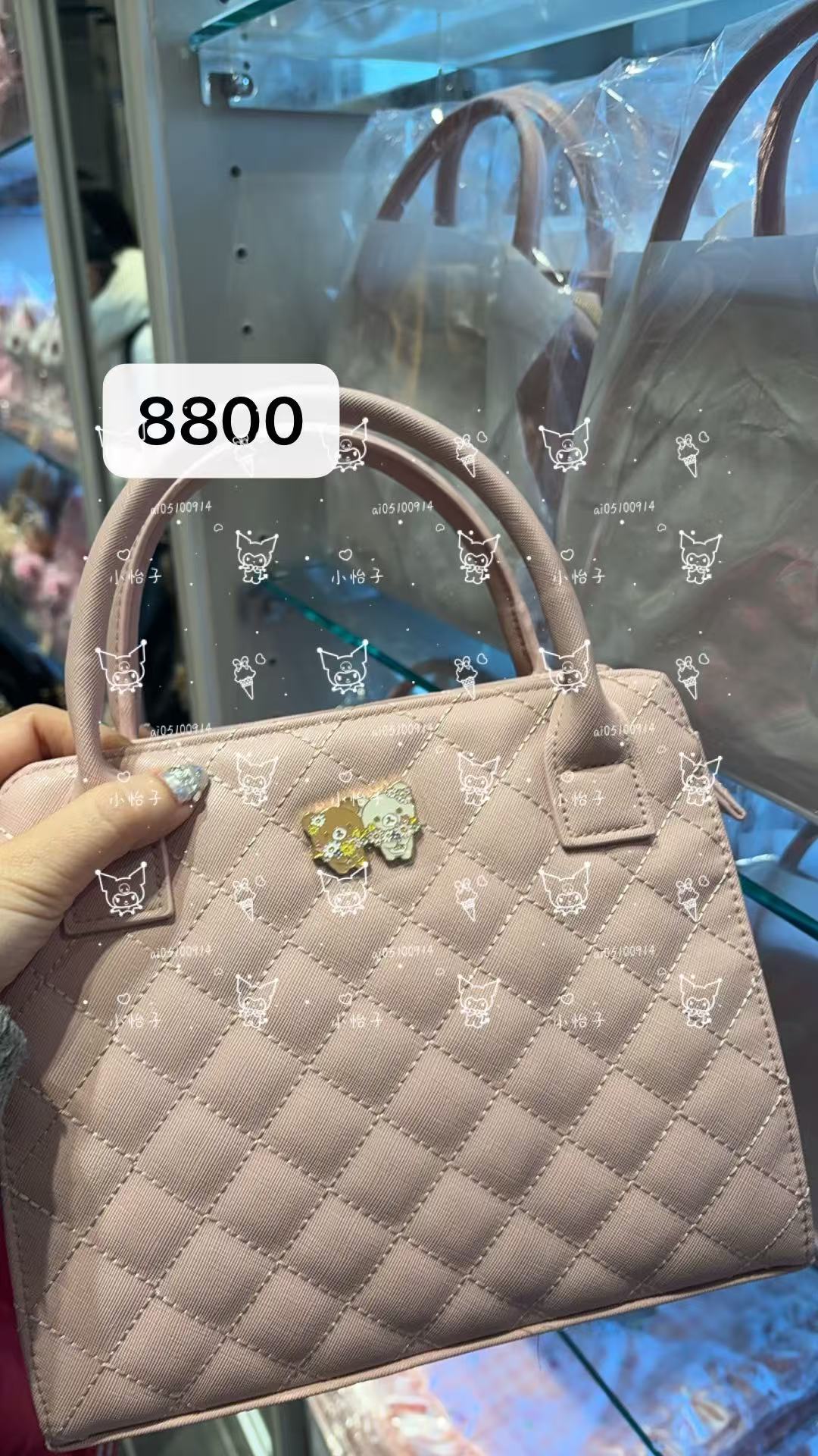 0306 轻松熊花朵系列粉色手提包 5汇