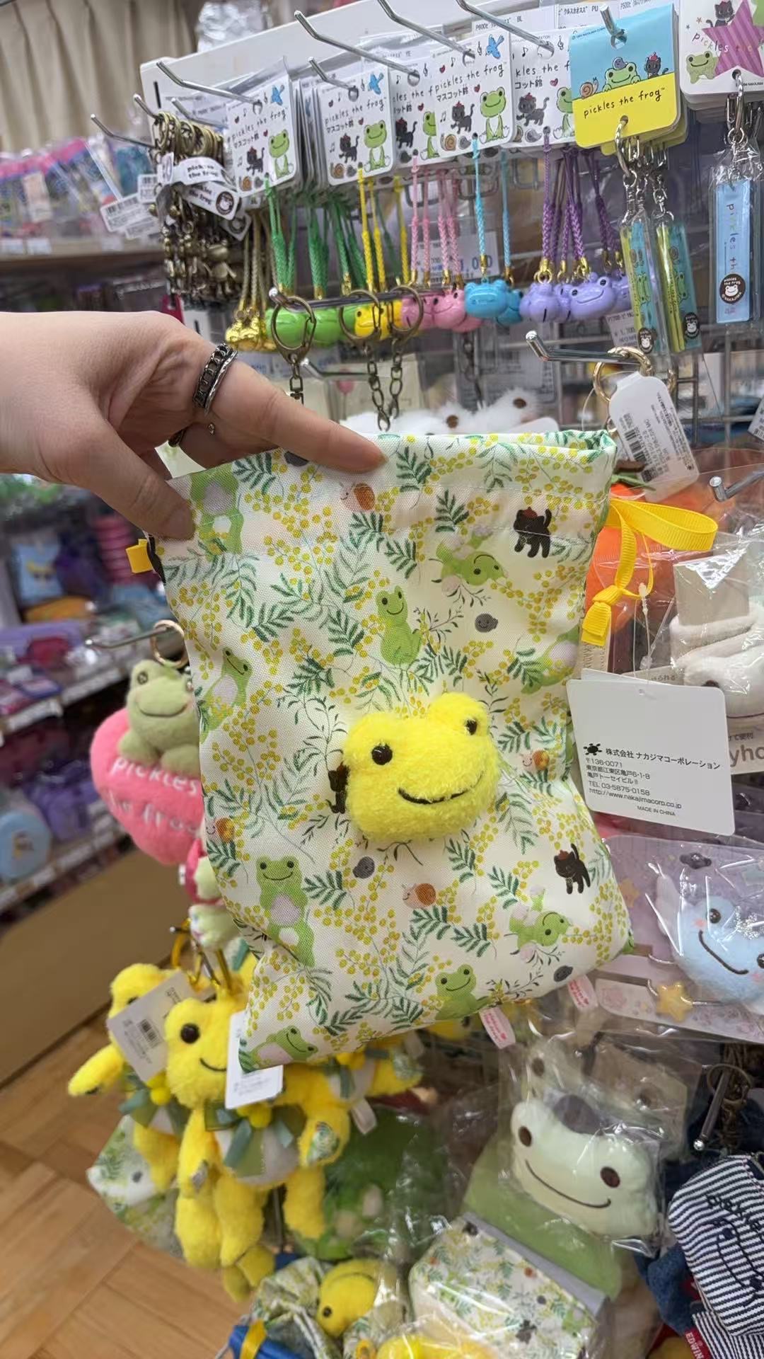 0310 绿色叶子小青蛙束口袋 