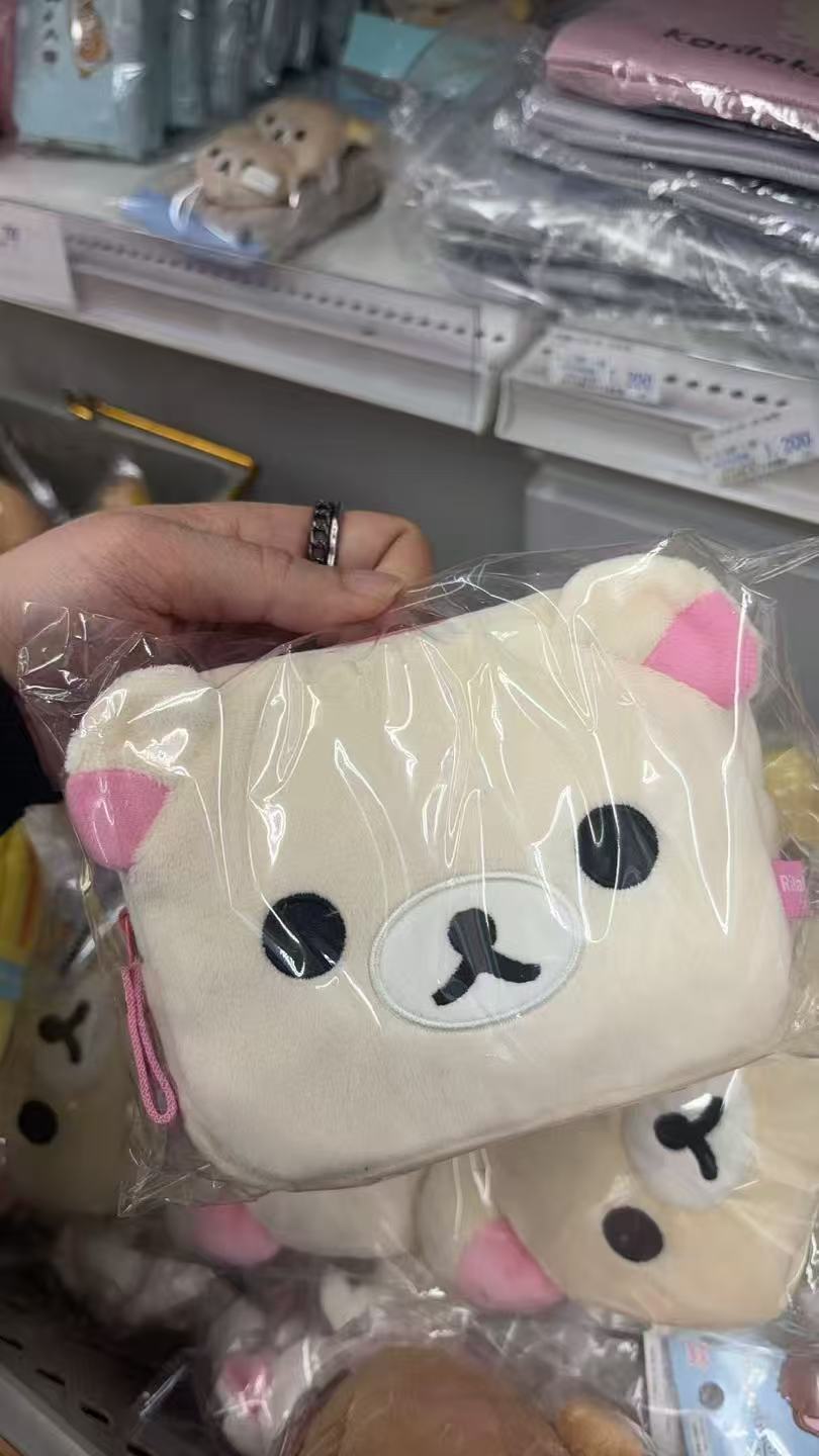 0310 轻松熊 熊妹大头 毛绒收纳包