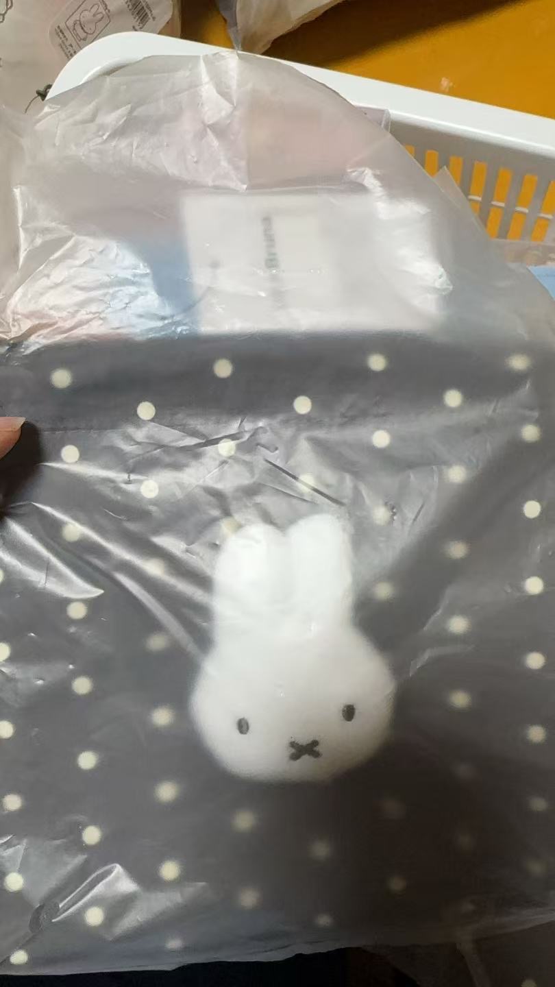 0311 折扣店 米菲 毛绒大头 黑色白点 收纳包