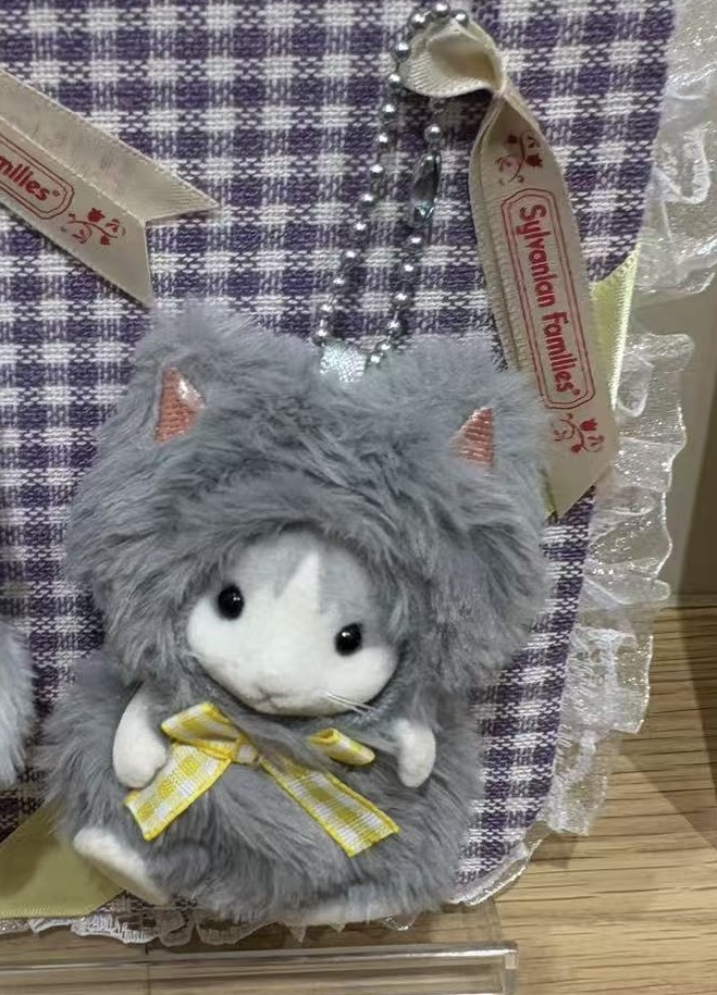 0314 森贝儿波斯猫宝宝灰色毛绒挂件48汇