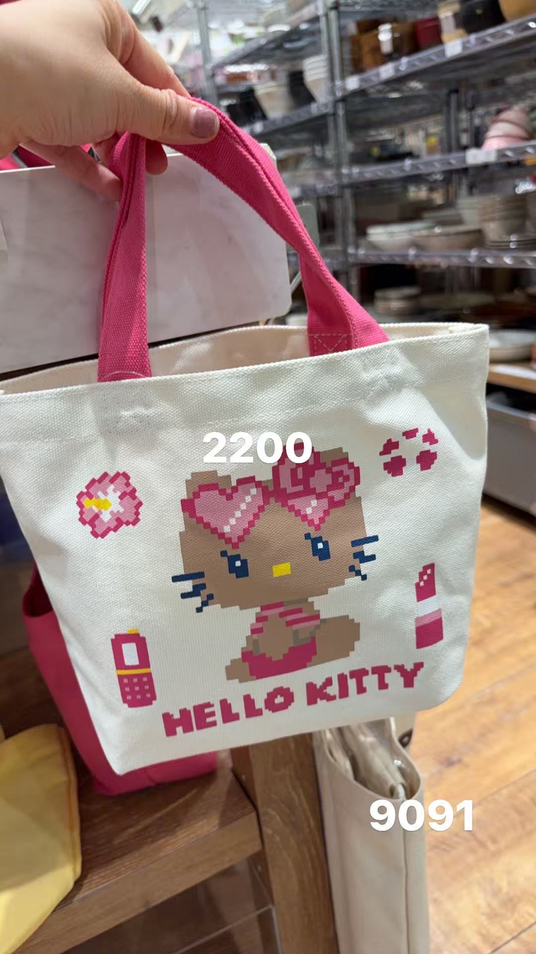0317  Hello Kitty 像素风手提帆布包