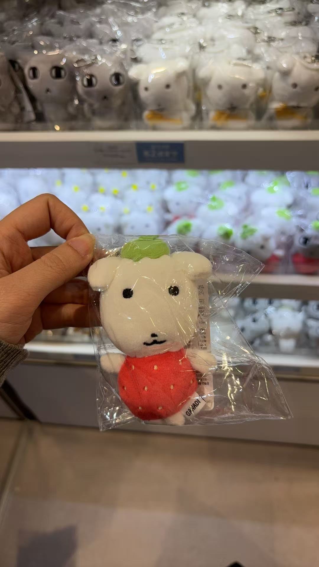 0323 Ganadi小白狗（草莓装款）毛绒挂件5汇