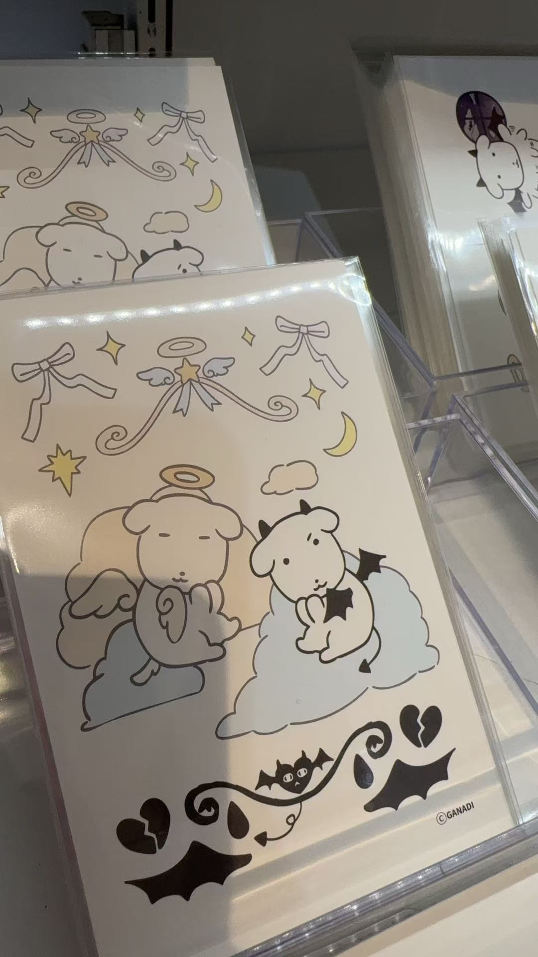 0323  Ganadi 小白狗天使与恶魔主题贺卡5汇