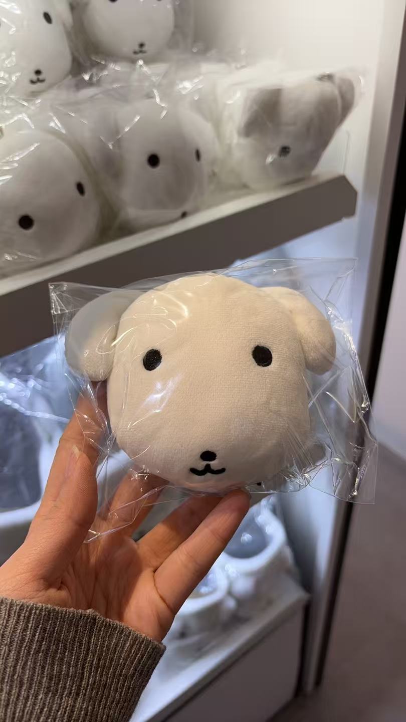 0323  Ganadi小白狗毛绒狗头镜子5汇