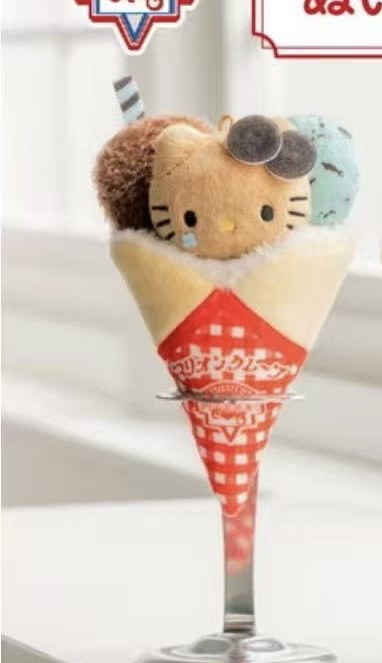 48汇0430 巧克力薄荷Hello Kitty可丽饼毛绒挂件