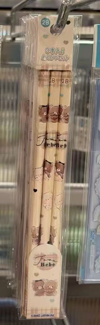 0401 米色小熊图案 3支装 铅笔