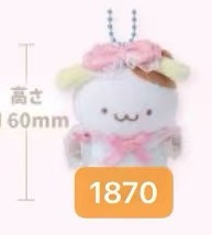 JP 0403 5汇起接 三丽欧马芬粉色蝴蝶结 毛绒挂件